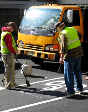 Spring's in the air and DOT is back at it, installing over 25 miles of new bike lanes this spring.