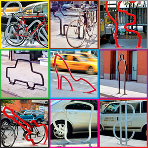 Bike racks designed by David Byrne