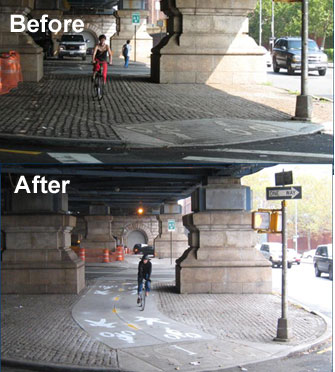 Manhattan Bridge Approaching Before and After