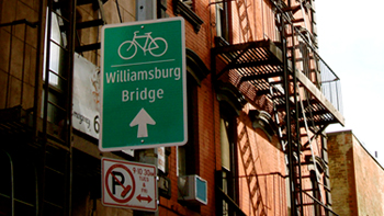 Williamsburg Bridge Sign. Photo by Sheryl Imperati