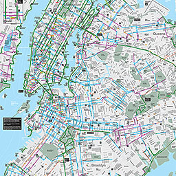 Dot Bicycle Maps On Manhattan Street Map And Lower - Partition R ...