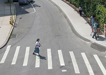 Enhanced Crossing Crosswalk with High Visibility Crosswalk Markings