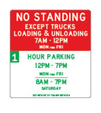 Curb regulation sign - No Standing