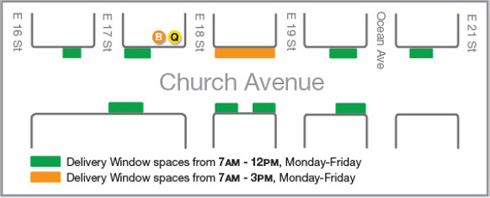 Church Avenue Diagram of new loading zones and hours
