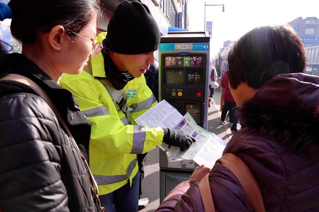 Street Ambassadors with commuters