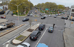 1st after photo of five-legged intersection in Brooklyn