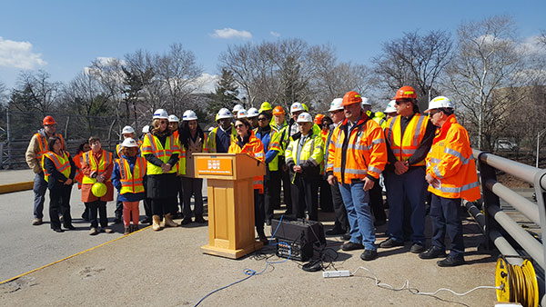 Commissioner Polly Trottenberg with work crew