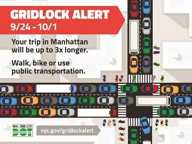Gridlock Alert poster 9/24 - 10/1
