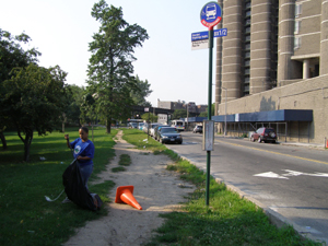 Sidewalk on Mosholu Parkway and Paul Avenue in the Bronx - Before picture