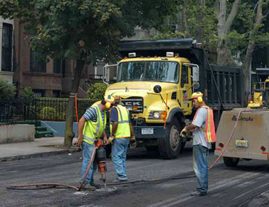 Street resurfacing in progress