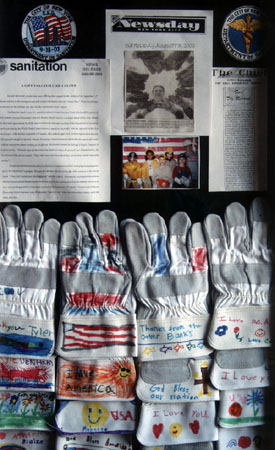 250 pairs of work gloves donated by elementary school students in  Manteo, North Carolina