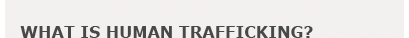 What is Human Trafficking?