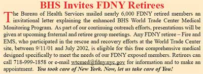 BHS Invites FDNY Retirees