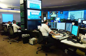 Uniformed members working in the new FDOC monitor all emergency responses 24 hours a day, 7 days a week