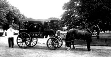 This ambulance was operated by the Department of Public Charities, New York City Farm Colony, circa 1890. 
