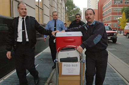 Supplies for the fourth annual BIOPOD arrive at FDNY Headquarters