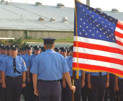 American Flag held by Probationary Firefighter