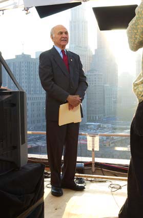 Fire Commissioner Scoppetta during one of many interviews from Ground Zero.