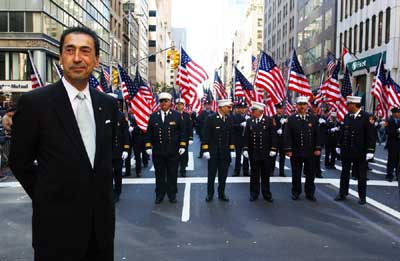 Former Chief of Department Daniel Nigro with FDNY marchers in parade