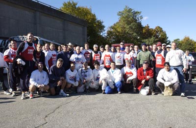 The FDNY Marathoners getting ready to run
