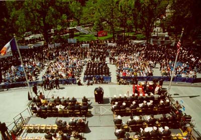 The crowd was large for the 2000 Medal Day Ceremony