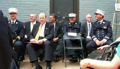 The dais, filled with dignitaries