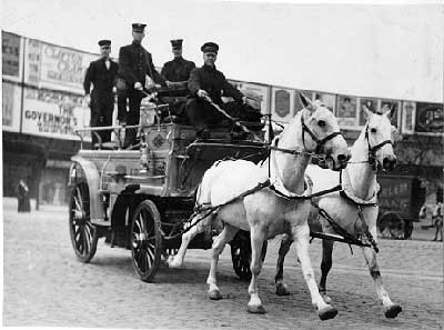 Engine 76 pulled by two horses