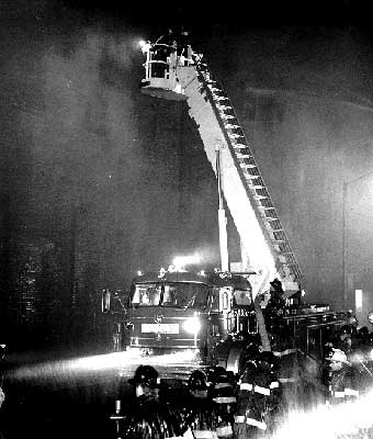 Ladder 1 with raised aerial