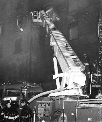 Ladder 1 with raised aerial