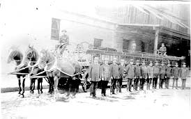 Members lined up in front of 