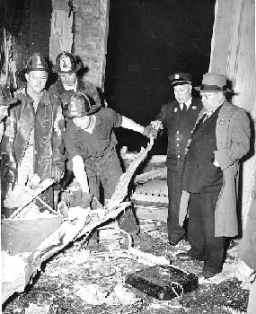 Members of Rescue 1 iat fire scene