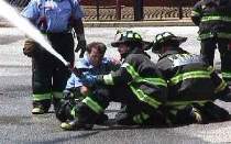 Probys work with a hoseline during training