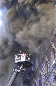 ...sending residents fleeing into the night. The fire, which went to an "All Hands" at 1:38 AM and eventually to a 6th Alarm, injured 3 civilians and 10 Firefighters.