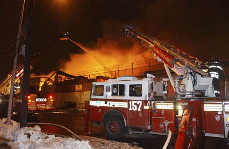 157 Truck dumping water on the fire