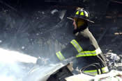 Foaming the crash site in Belle Harbor.