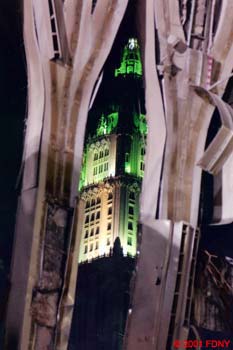 Looking through the spire.