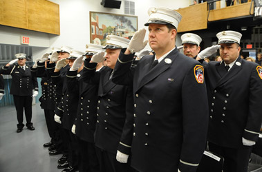 Fifteen members of the fire service were promoted to the rank of captain.