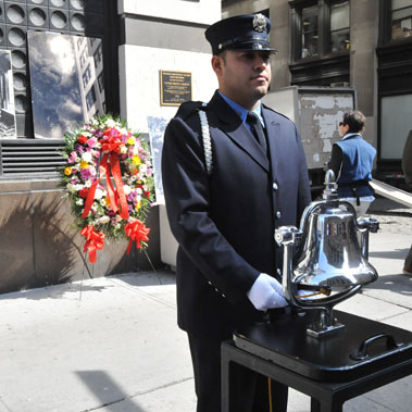 A bell was rung 146 times to honor each life lost in the Triangle Shirtwaist Factory fire.