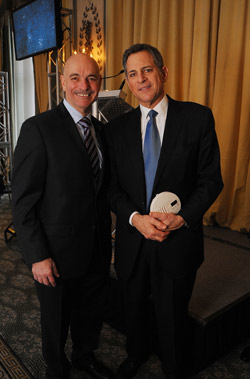 Fire Commissioner Salvatore Cassano and ABC 7 Anchor Bill Ritter.