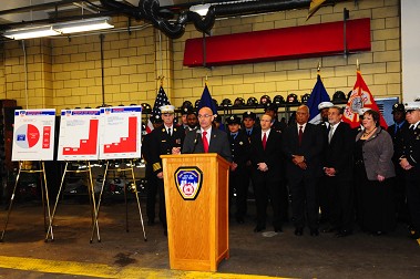 Fire Commissioner Salvatore Cassano announces the Firefighter Exam statistics.
