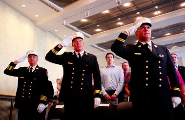 New FDNY Chiefs: From left, Chief of Operations James Esposito, Manhattan Borough Commander John Sudnik, and Deputy Assistant Chief James Daly