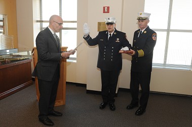 Capt. Aldo Adissi takes the Oath of Office.