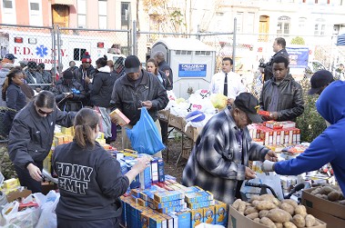 Members at the EMS Academy at their food drive.