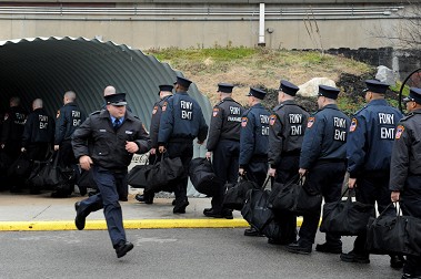 The probationary firefighters begin their 18 weeks of training at the Academy.