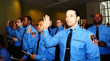The new Fire Prevention Inspectors take the Oath of Office.
