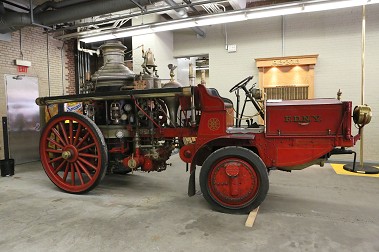 The fire apparatus used when Engine 93/Ladder 45 first went into service 100 years ago.