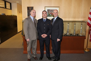 (L to R) Chief Robert Byrnes, Fire Marshal Christopher Zanetis and Fire Commissioner Salvatore Cassano.