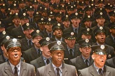 The FDNY probationary firefighter graduates, the most diverse class in FDNY history.