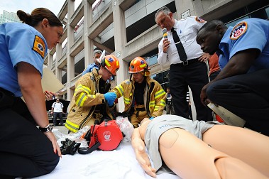 Ten teams of paramedics and EMTs competed in the 2013 FDNY EMS Competition.