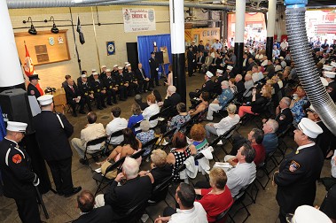 The centennial ceremony at the quarters of Engine 91.